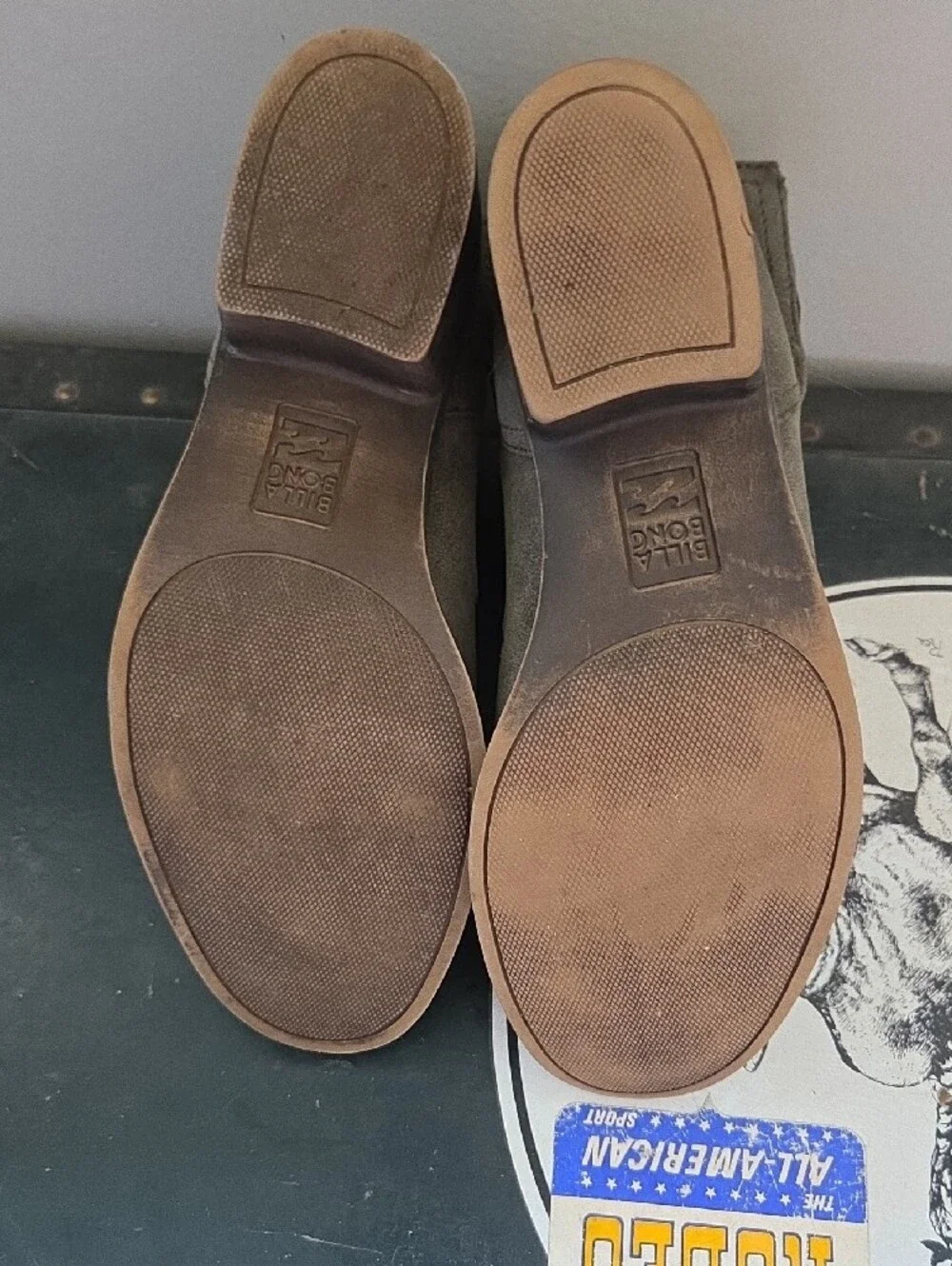 Billabong Gray Suede Woven Ankle Booties